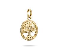 Thomas Sabo Charm Club Connect CC1262-414-14 Pendentif en forme d'arbre d'amour avec pierres Plaqué or 18 carats Argent 925 recyclé