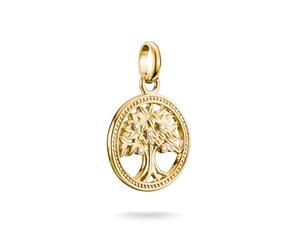 Thomas Sabo Charm Club Connect CC1262-414-14 Pendentif en forme d'arbre d'amour avec pierres Plaqué or 18 carats Argent 925 recyclé
