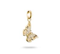 Thomas Sabo Charm Club Connect CC1265-427-14 Pendentif en forme de papillon Plaqué or 18 carats Argent 925 recyclé Émail froid