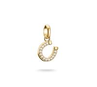 Thomas Sabo Charm Club Connect CC1280-414-14 Pendentif en forme de fer à cheval avec pierres Plaqué or 18 carats Argent 925 recyclé