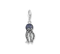 THOMAS SABO Charm pieuvre avec oxyde de zirconium en argent sterling, bleu argenté, dimensions : 8,8 mm, 31,5 mm, 1890-644-1, 31,5mm, Argent sterling, Zircone cubique