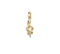 THOMAS SABO Charm serpent avec zircone, plaqué or 18 carats, argent 925 recyclé, bijoux symboliques, breloques élégantes pour bracelet et chaîne