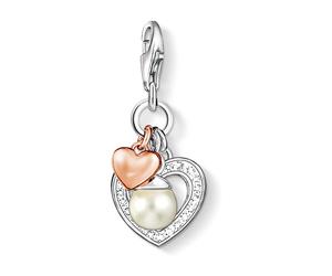Thomas Sabo - Charme Cœur en Or Rose avec Perle et Zircone - Femme - Accessoires - Gris - Taille: ONE Size