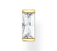 Thomas Sabo Clou d'oreille unique pierre blanche or Argent Sterling 925, Doré Or Jaune 18 Carats