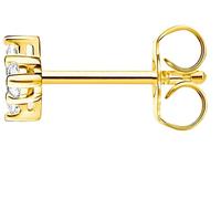 Thomas Sabo Clou d'oreille unique pierre blanche or Argent Sterling 925, Plaqué Or Jaune 750