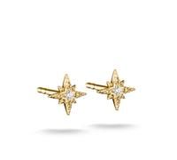 Thomas Sabo Clous d’oreilles étoile avec zirconia blanche Alliage Premium, Doré À L'or 18 Carats