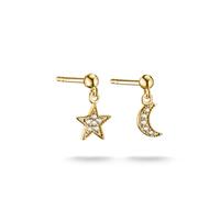 Thomas Sabo Clous d’oreilles lune et étoile avec zirconia blanche Argent Sterling Recyclé