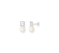 Thomas Sabo Clous d'oreilles perle avec pierre blanche argent Argent Sterling 925