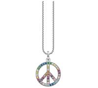 Thomas Sabo - Collier avec pendentif Signe de paix multicolore Ke2170-318-7-L55V - unisex - Accessoires - Gris - Taille: ONE Size