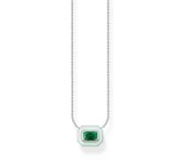 Thomas Sabo - Collier avec pierre verte - Femme - Accessoires - Gris - Taille: ONE Size