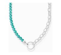 Thomas Sabo - Collier Charm Femme avec Perles Turquoises Argent Ke2188-404-17-L45V - Femme - Accessoires - Gris - Taille: ONE Size