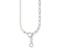 Thomas Sabo Collier de perles de culture d’eau douce et chaîne à maillons argent Argent Sterling 925