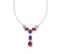 Thomas Sabo Femme Collier en Y avec Sept Pierres Multicolores Argent Argent Sterling 925 KE2195-477-7