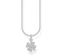 THOMAS SABO Collier Femme Trèfle Feuille Argent 925 Longueur 38-45cm, 38,00-45,00 cm, Argent sterling, Zircone cubique