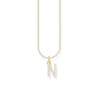 Thomas Sabo Collier lettre N, argent doré avec zirconium, KE2253-414-14