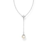 THOMAS SABO Collier pour femme avec perle et étoile en argent sterling 925, 40,00-45,00 cm, Métal, Non applicable