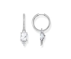 Thomas Sabo CR672-051-14 Créoles pour femme en argent sterling 925 avec zircone, dimensions : 31 x 9 mm, 31x9 mm, Argent sterling, Zircone cubique 1