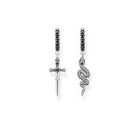 Thomas Sabo Boucles d'oreilles CR713-643-11 Serpent et épée Argent 925 noirci Zircone 35x8 mm Mixte