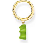 Thomas Sabo CR726-414-6 Boucles d'oreilles simple créole doré avec ourson d'or vert