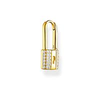 Thomas Sabo Créole unique cadenas avec pierres blanches or Argent Sterling 925, Doré Or Jaune 18 Carats