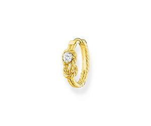Thomas Sabo Créole unique corde avec noeud or Argent Sterling 925, Doré Or Jaune 18 Carats