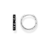 Thomas Sabo Créoles pierres noires pavé argent Argent Sterling 925, Noirci