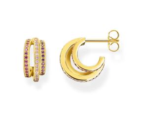 Thomas Sabo - Ensemble de boucles d'oreilles Hoops Argent plaqué or Cr663-973-7 - Femme - Accessoires - Jaune - Taille: ONE Size
