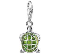 Thomas Sabo Femmes-Pendentif charm Tortue Charm Club Argent Sterling 925 vert noir 0837-007-6