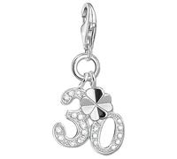 Thomas Sabo Femmes-Pendentif charm Chiffre 30 Charm Club Argent Sterling 925 Pavé d'Oxydes de Zirconium blancs 1237-051-14
