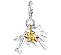 Thomas Sabo pendentif Charm 1430-413-21 palmier/soleil/avion Argent 925 plaqué Or Jaune 750 Femme