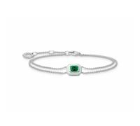 Thomas Sabo, Femme, Accessoires, Gris, Taille: ONE Size Bracelet avec pierre verte