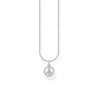 Thomas Sabo, Femme, Accessoires, Gris, Taille: ONE Size Charm Club Peace Necklace