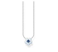 Thomas Sabo, Femme, Accessoires, Gris, Taille: ONE Size Collier Charm Club Fleur avec pierre bleue Ke2185-496-1-L45V