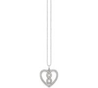 Thomas Sabo, Femme, Accessoires, Gris, Taille: ONE Size Pendentif Cœur Infini Collier Argent