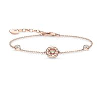 Thomas Sabo, Femme, Accessoires, Jaune, Taille: ONE Size Bracelet Cercles avec Pierres Blanches de Couleur Or Rose A1882-416-14-L19V