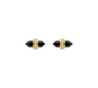 Thomas Sabo, Femme, Accessoires, Noir, Taille: ONE Size Puces d'oreilles plaquées or avec onyx hexagonal