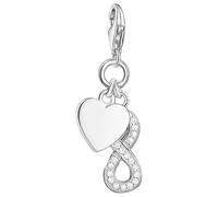 Thomas Sabo Charm Club 1248-051-14 Pendentif-breloque pour femme, en forme de signe de l’infini et de coeur en argent Sterling 925