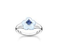 Thomas Sabo Femme Bague avec Fleur Bleue Argent Argent Sterling 925, Émail À Froid TR2433-496-1