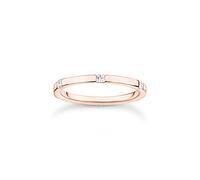 Thomas Sabo Femme Bague avec Pierres Blanches Or Rose Argent Sterling 925, Doré Or Rose 18 Carats TR2396-416-14