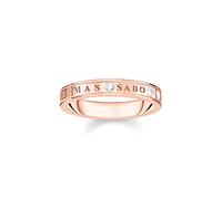 Thomas Sabo Femme Bague Blanche Pierres Or Rose Argent Sterling 925, Doré Or Rose 18 Carats TR2253-416-14