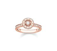 Thomas Sabo Femme Bague Cercle avec Pierres Blanches Or Rose Argent Sterling 925, Doré Or Rose 18 Carats TR2255-416-14