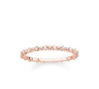 Thomas Sabo Femme Bague Dots avec Pierres Blanches Argent Sterling 925 ; Plaqué Or Rose 18 Carats TR2153-416-14