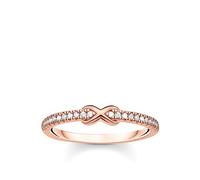 Thomas Sabo Femme Bague Infinity avec Pierres Blanches Or Rose Argent Sterling 925, Doré Or Rose 18 Carats TR2322-416-14