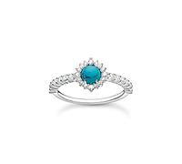 Thomas Sabo Femme Bague Pierre Turquoise avec Pierres Blanches Argent Sterling 925 TR2344-405-17