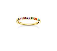 Thomas Sabo Femme Bague Pierres colorées Or Argent Sterling 925, Doré Or Jaune 18 Carats TR2348-488-7