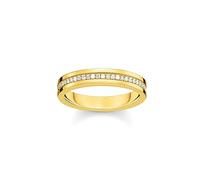 Thomas Sabo Femme Bague Ruban avec des zircons Blancs plaquée Or Doré Or Jaune 18 Carats, Argent Sterling 925 TR2117-414-14