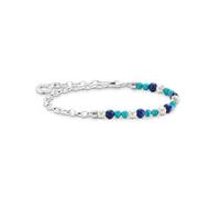 Thomas Sabo Femme Bracelet avec des Pierres Bleues et Perles Argent Sterling 925 A2100-056-7
