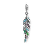 Thomas Sabo Femme Charm Pendentif Plume Ethnique Argent Sterling 925