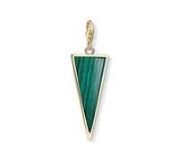 Thomas Sabo Femme Charm Pendentif Triangle Vert Doré Argent Sterling 925 Y0023-140-6
