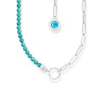 Thomas Sabo Femme Membre Chaîne Charm avec perles turquoise et Charmista médaille argent Argent Sterling 925, Émail À Froid KE2189-007-17